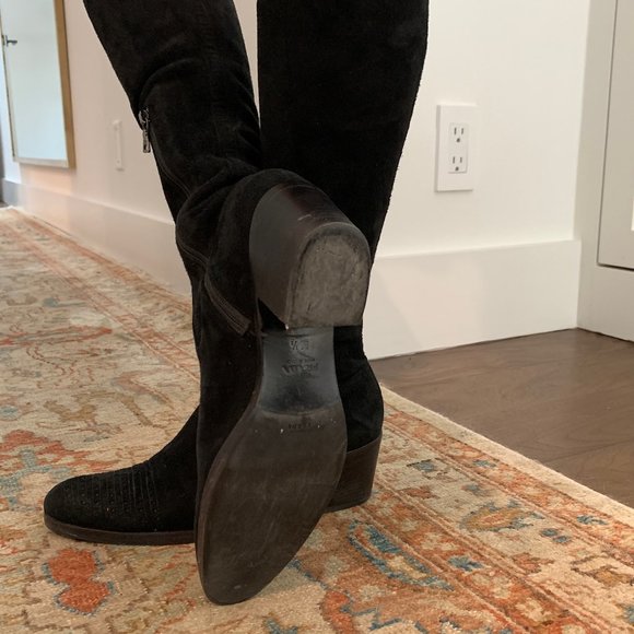 Prada black suede leather western boots - Picture 4 of 9